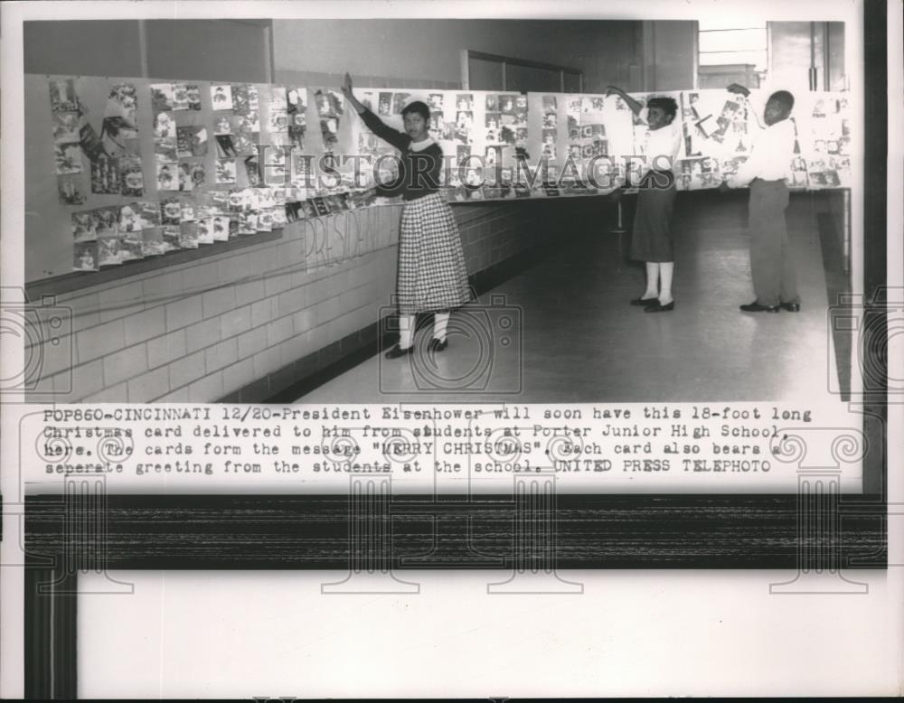 1955 Press Photo 18 foot Christmas Card for President Eisenhower - nec31573 - Historic Images