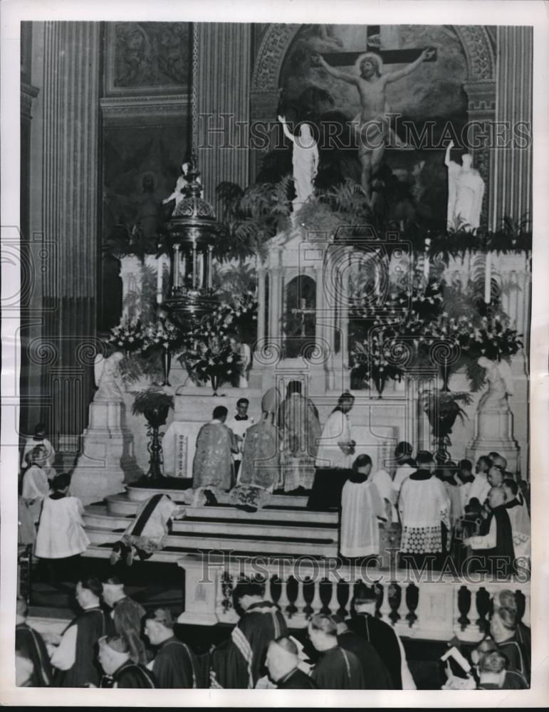 1952 Press Photo Phila.Pa Most Rev JM McShea,Rev JP McGeever, Rev AC Cicognani - Historic Images