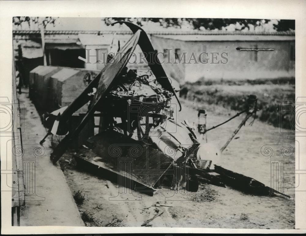 1932 Press Photo Wreckage Of George Endres Plane Crash In Rome Italy - nec32741 - Historic Images