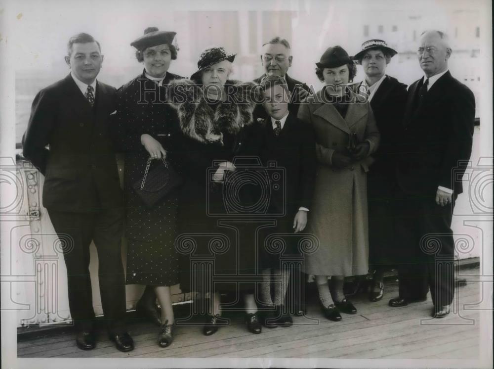 1936 Press Photo Jersey&#39;s Chancellors aboard the T.E.L Oriente bound for Havana - Historic Images