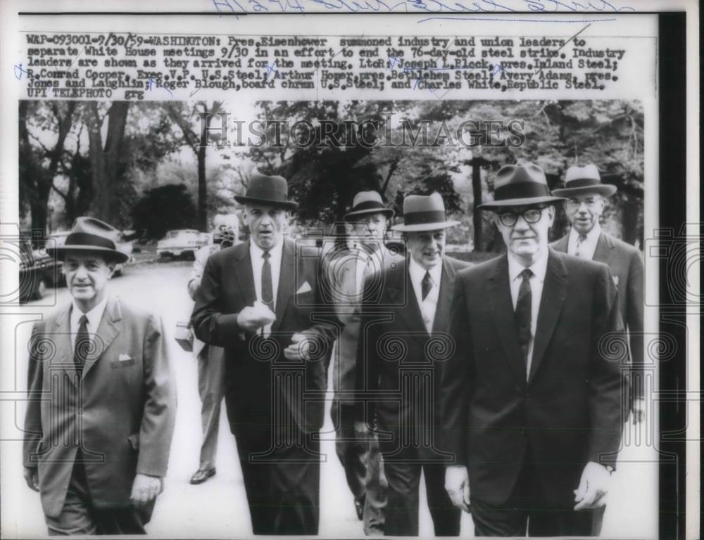 1959 Press Photo President Eisenhower attempts steel strike solution - nec38365 - Historic Images