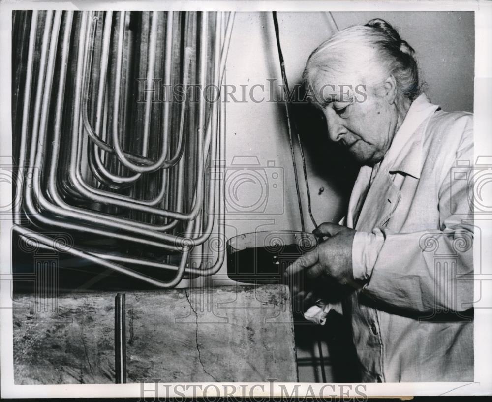 1957 Press Photo Soviet Professor NS Sayevskaya Observes Results - nec31626 - Historic Images