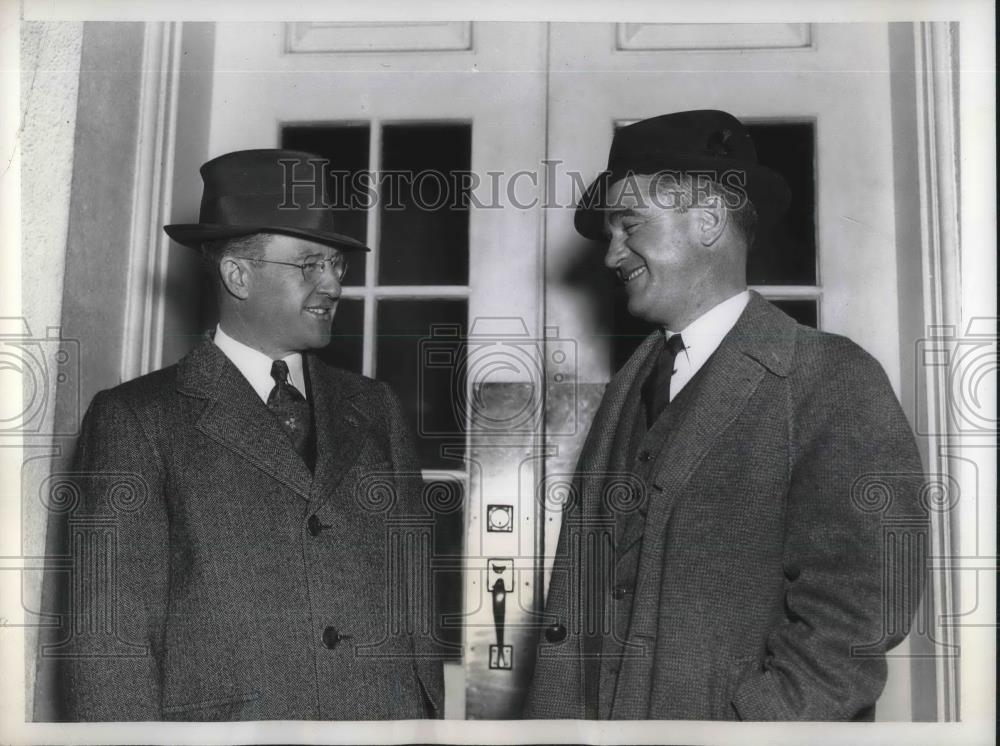 1937 Press Photo American Legion Cmdr. Daniel Doherty & aide Ed Seay in D.C. - Historic Images
