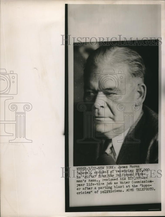 1951 Press Photo NYC, James Moran accused of grft charges - nec31513 - Historic Images