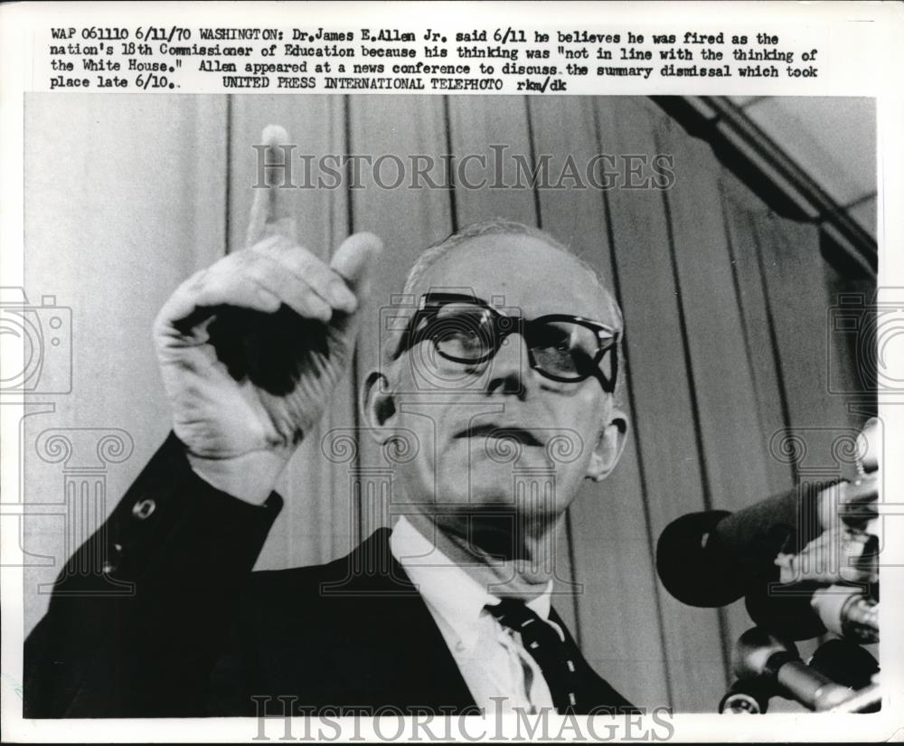 1970 Press Photo Washington Dr James E Allen Commissioner Of Education - Historic Images