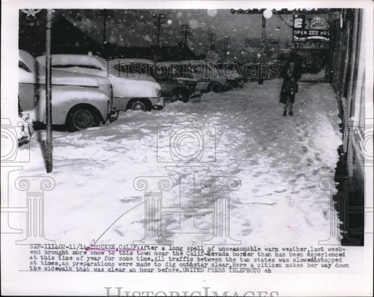 1955 Press Photo More snow than usual on Calif-Nevada. - nec19759 - Historic Images