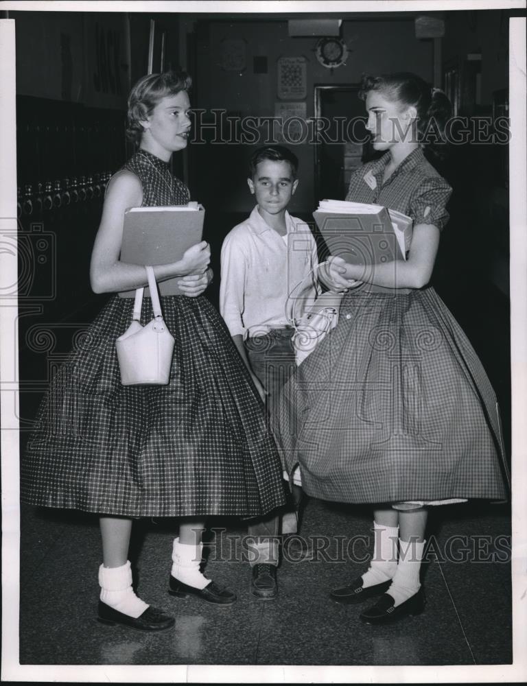 1956 Press Photo Crinoline Road Block - nec32237 - Historic Images