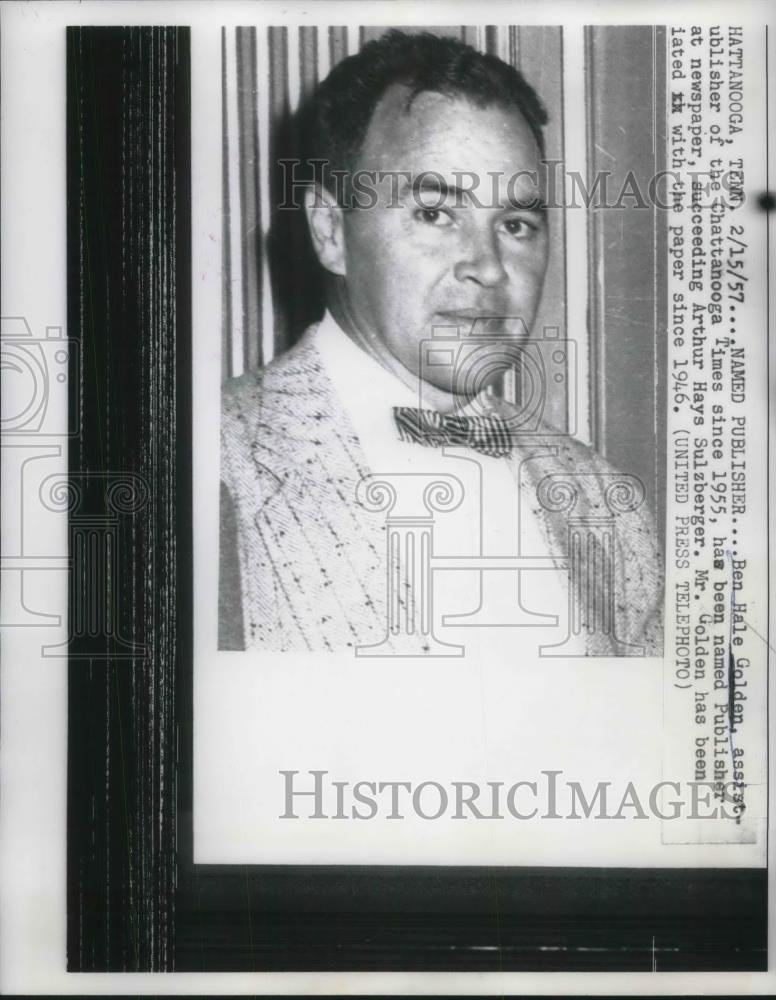 1957 Press Photo Chattanooga, Tenn publisher Ben Hale Golden of the Timnes - Historic Images