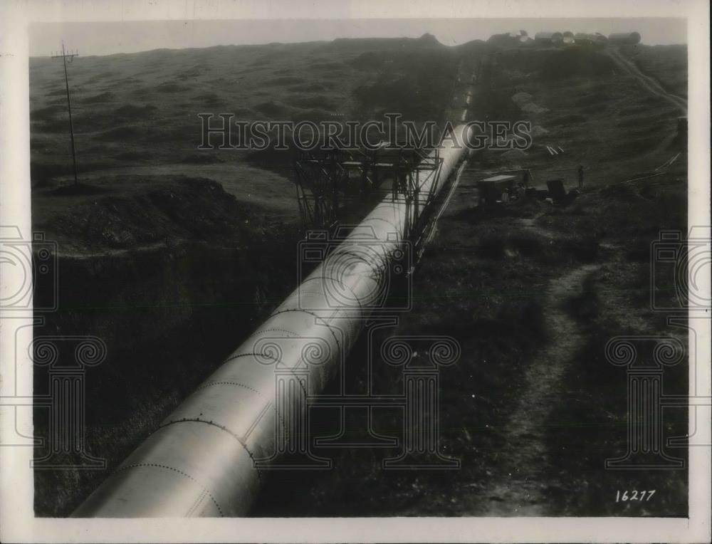 1927 Press Photo Sao Paulo, Brazil  water pipe laid from Rio Claro Basin - Historic Images