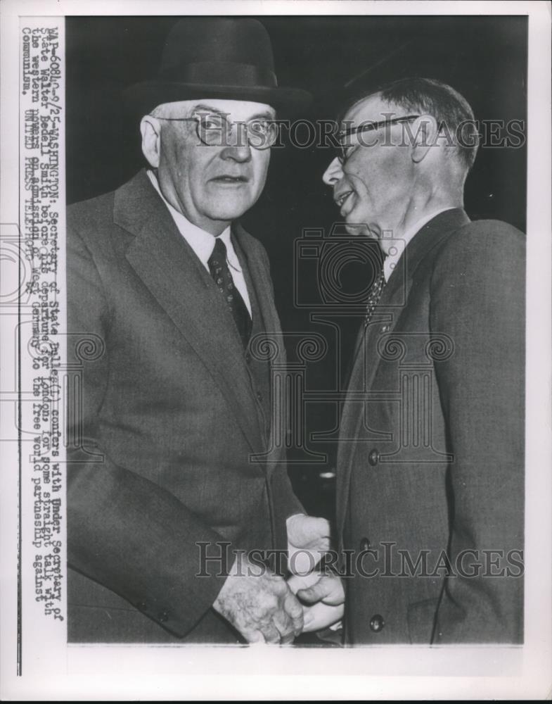 1954 Press Photo D.C. Sec of State Dulles &amp; Under Sec Walter B Smith - nec31209 - Historic Images