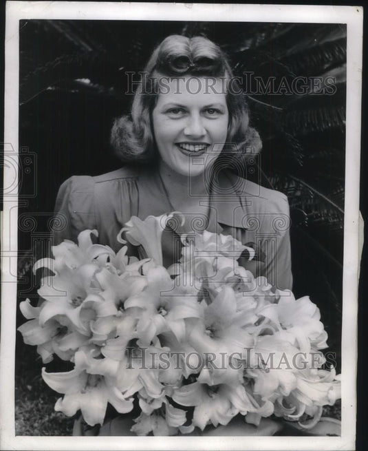 1941 Press Photo Mrs. Nancy McLeod Bermuda's Easter Lily Queen. Pennsylvania - Historic Images