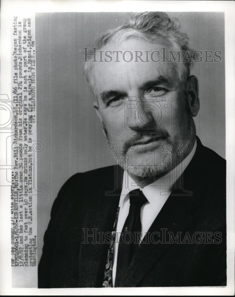 1968 Press Photo Rev. Bill Richardson Kirksville, MO. - Historic Images