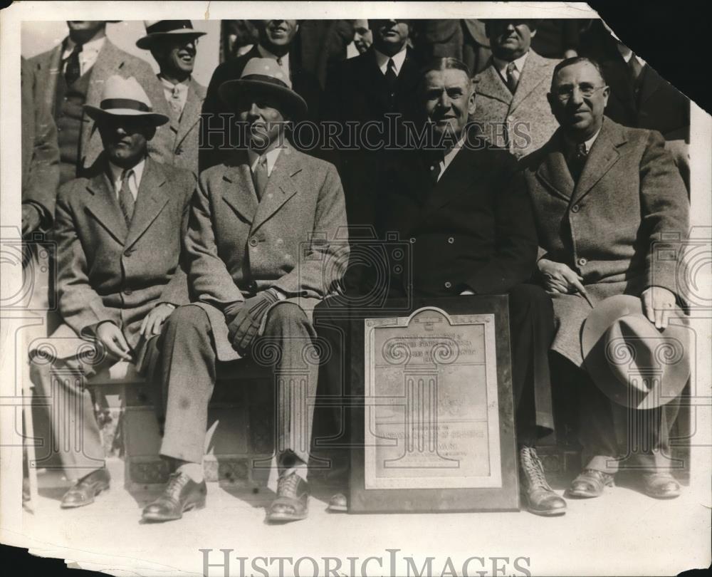 1931 Press Photo Charles Gordon, L. D. Shoemaker, Fire Chief Joseph Spedd - Historic Images