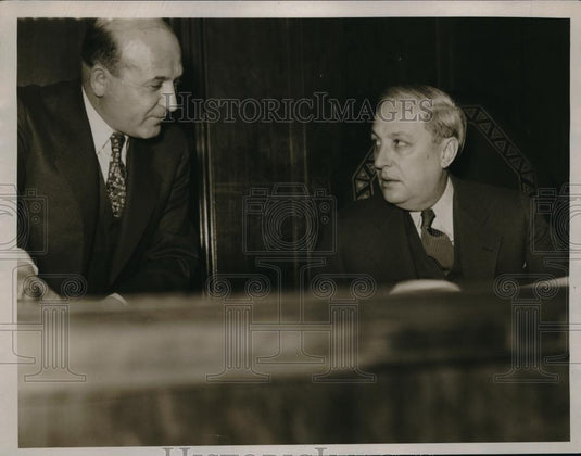 1935 Press Photo Probate Officer Peter Makris & Judge Baer - Historic Images