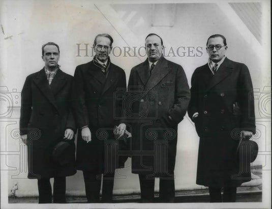 1935 Press Photo members of the Brazilian Financial Mission sailing from NY - Historic Images