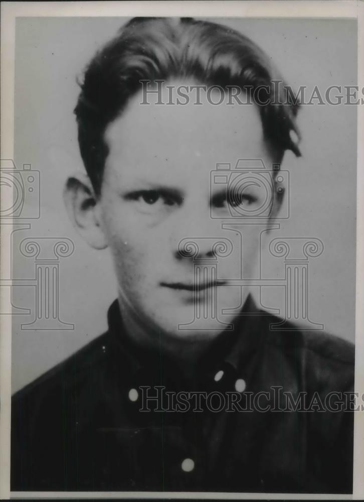 1938 Press Photo James Atwood Gray Age 19 Partner of Peter Anders Kidnapper - Historic Images