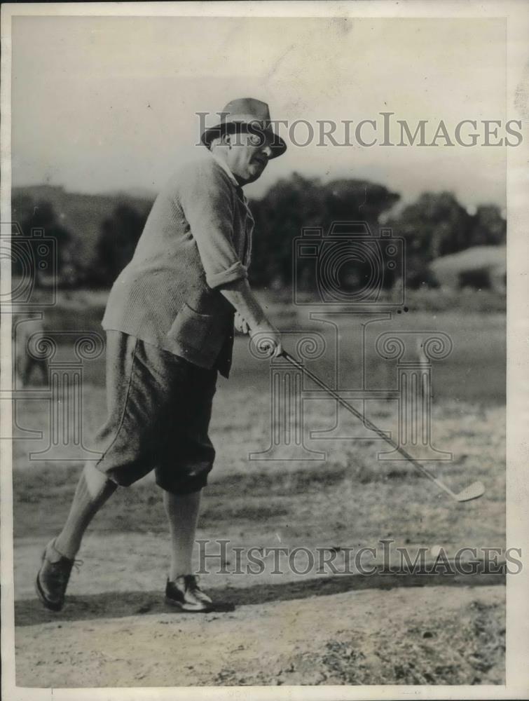 1925 Press Photo The Duke of Manchester plays golf Cannes golf club. - Historic Images