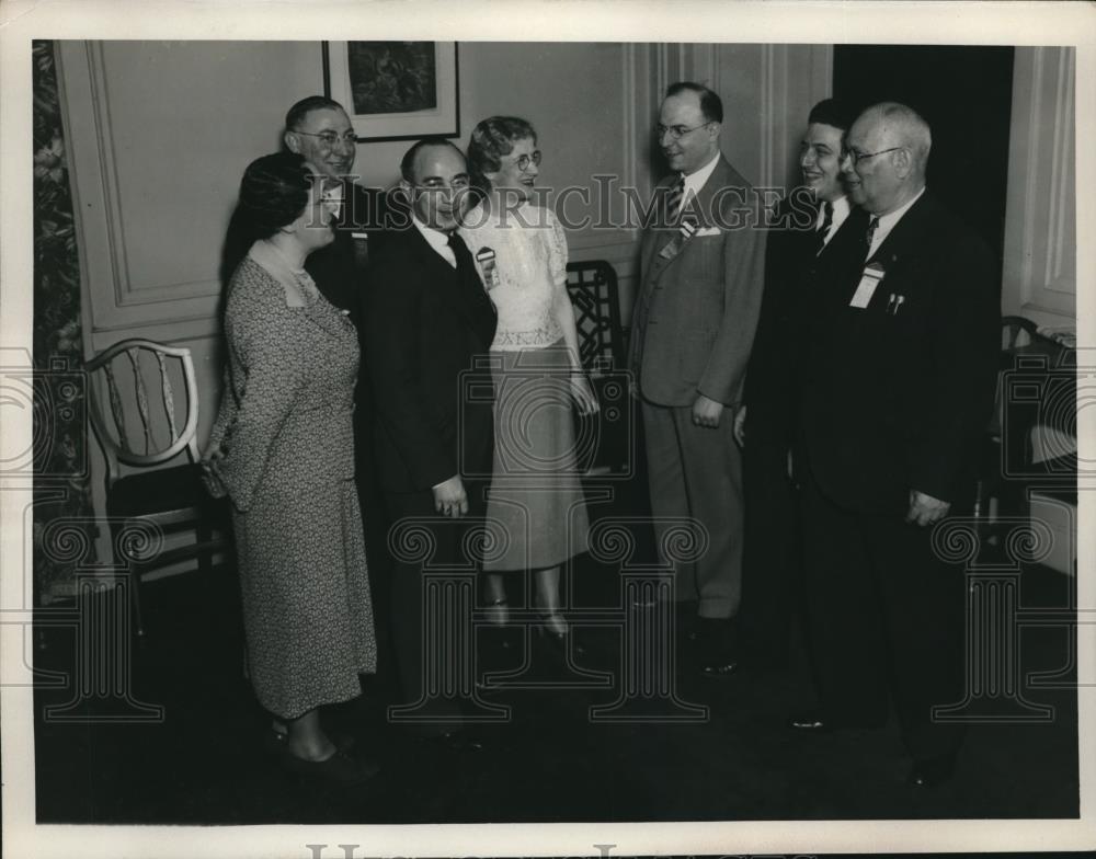 1937 Press Photo Mrs. Meyer Lurie, Sanford Simms, Samuel L. Kolpper, - Historic Images