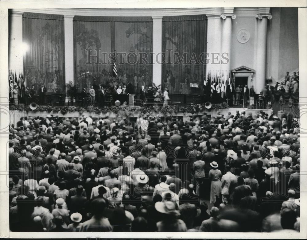 1936 Press Photo President Roosevelt addresses world power conference. - Historic Images