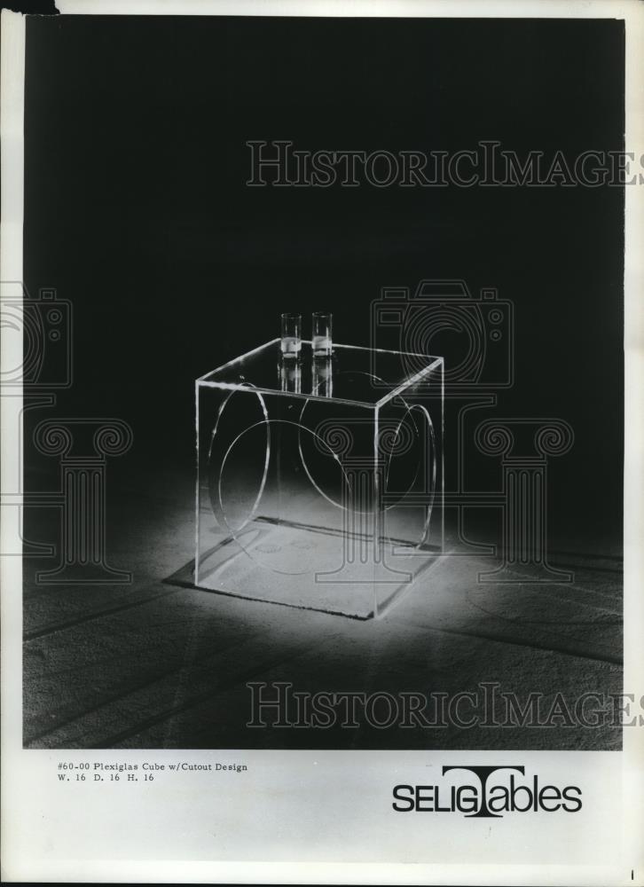 1968 Press Photo Plexiglan Cube with cutout design - nec33848 - Historic Images