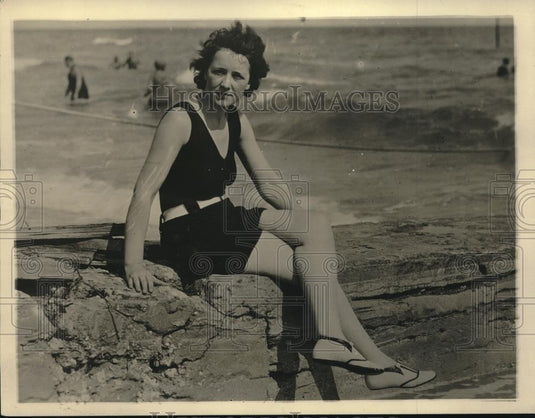 1923 Press Photo Allen J. Krebs Jr. Prominent Known In Tennis Circles On Beach - Historic Images