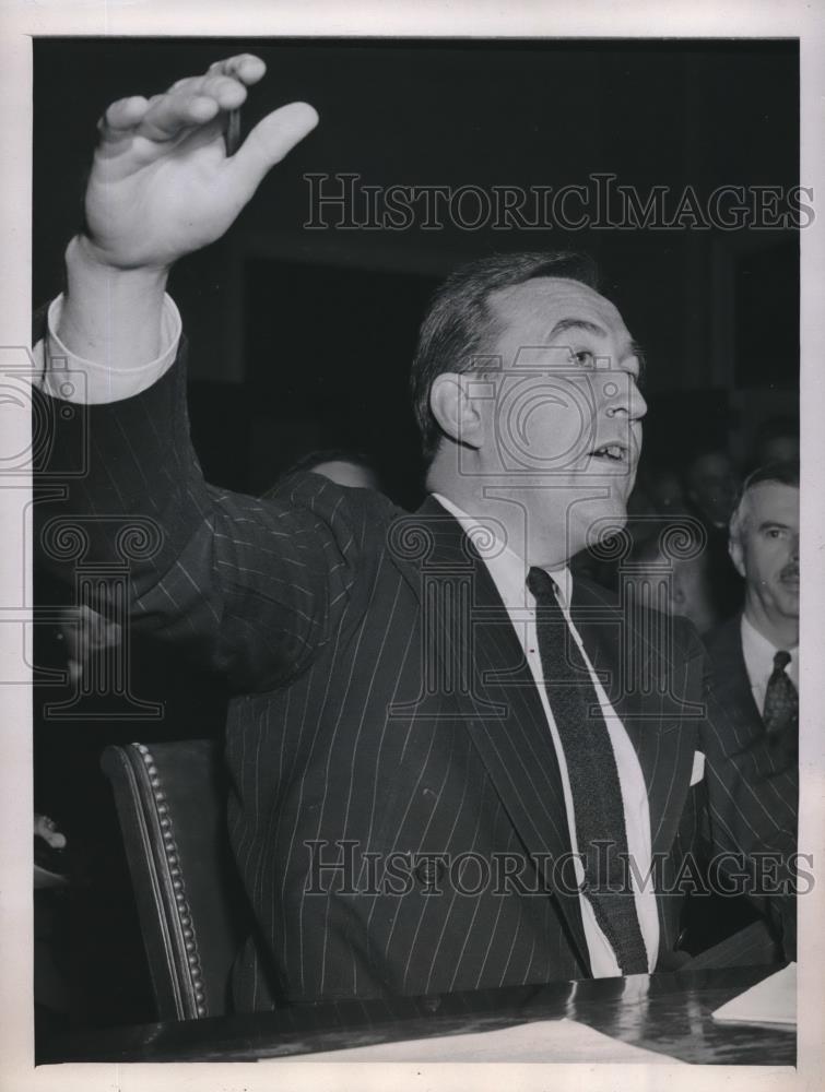 1946 Press Photo Chester Bowles Warns Congress Of Impending Inflation Doom - Historic Images