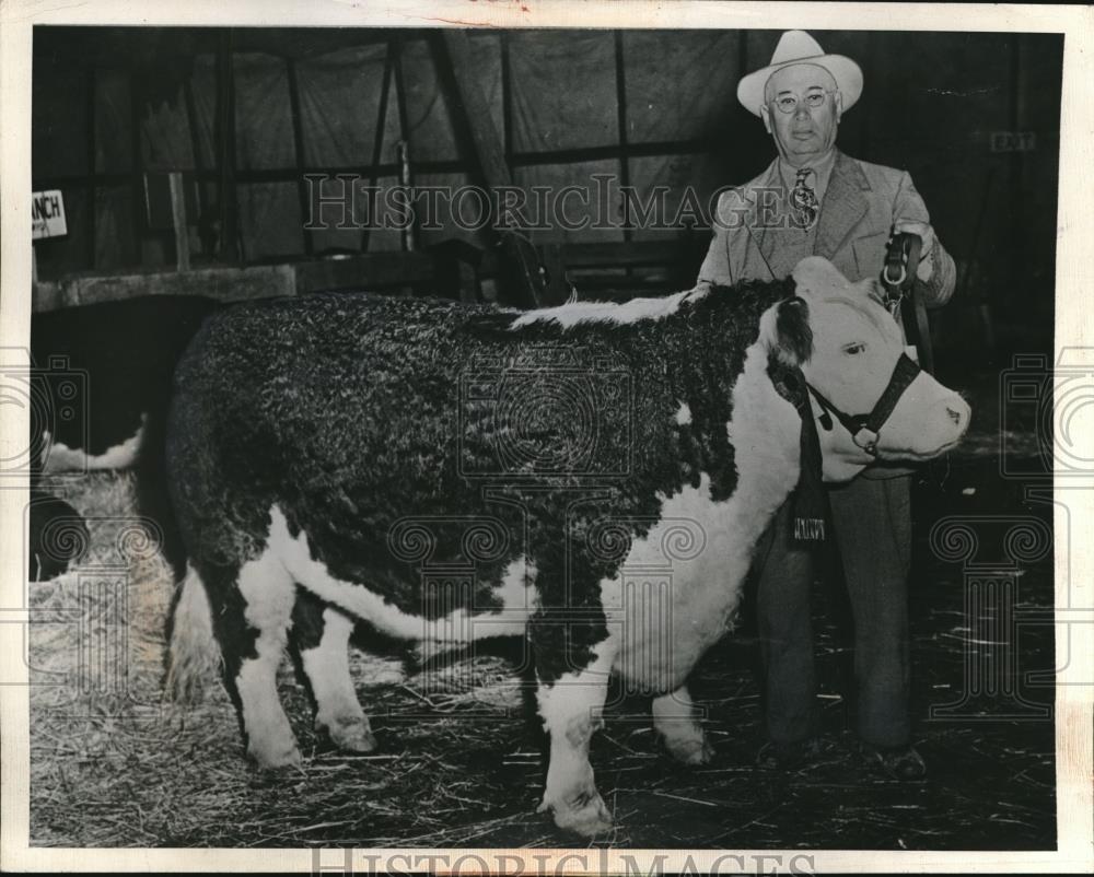 1946 Press Photo Bar 13 Comprest Mischief national Champ brought $5 a lb - Historic Images