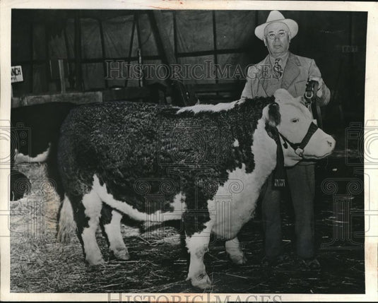 1946 Press Photo Bar 13 Comprest Mischief national Champ brought $5 a lb - Historic Images