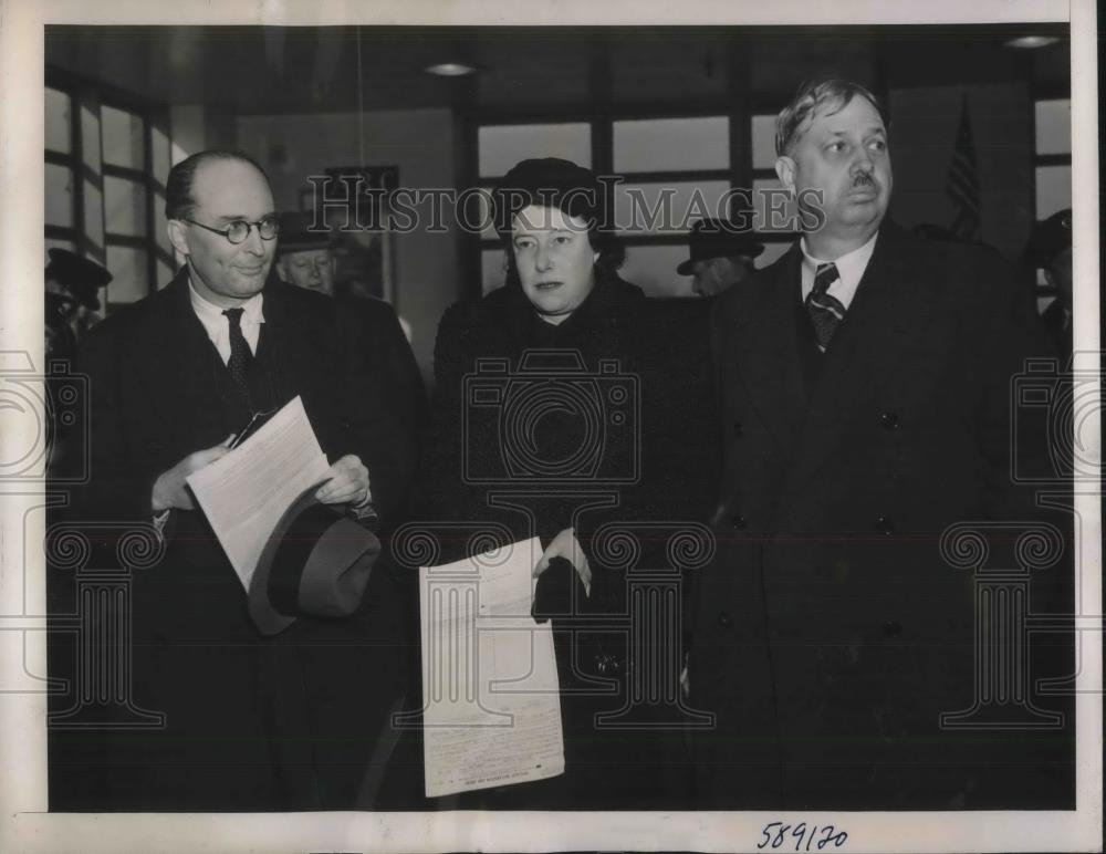 1941 Press Photo NYC, US Paris Embassy staff, E Deegan, L Hunt,C Cross - Historic Images