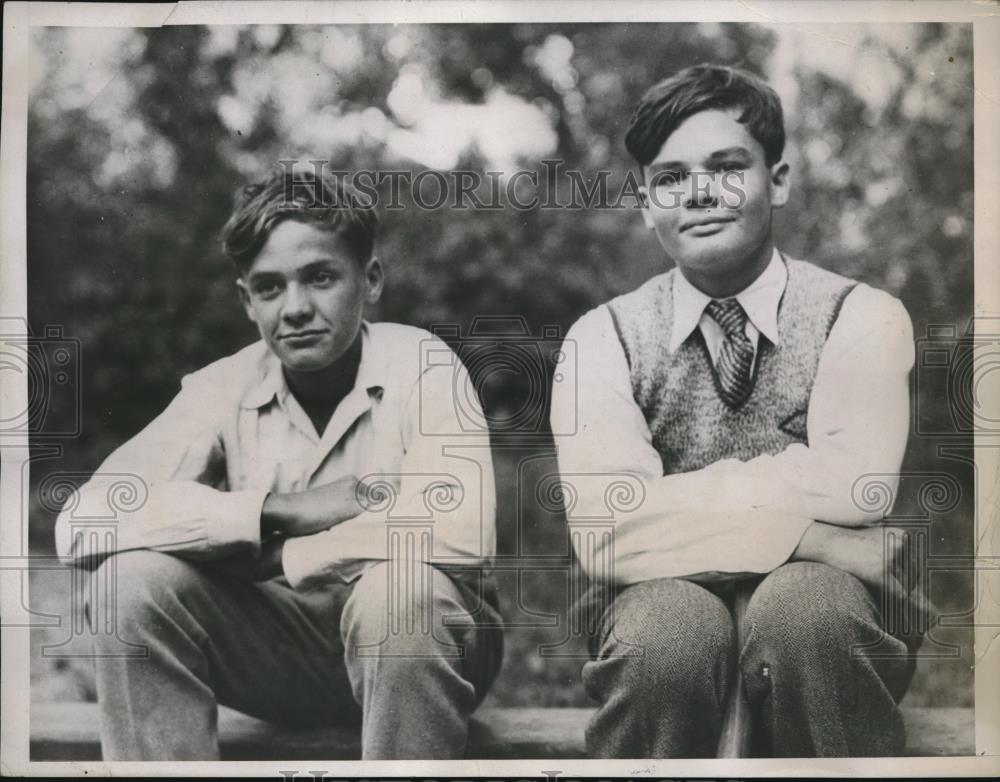 1934 Press Photo Maughah &amp; George Gould Sons of George Jay Gould in French Schoo - Historic Images