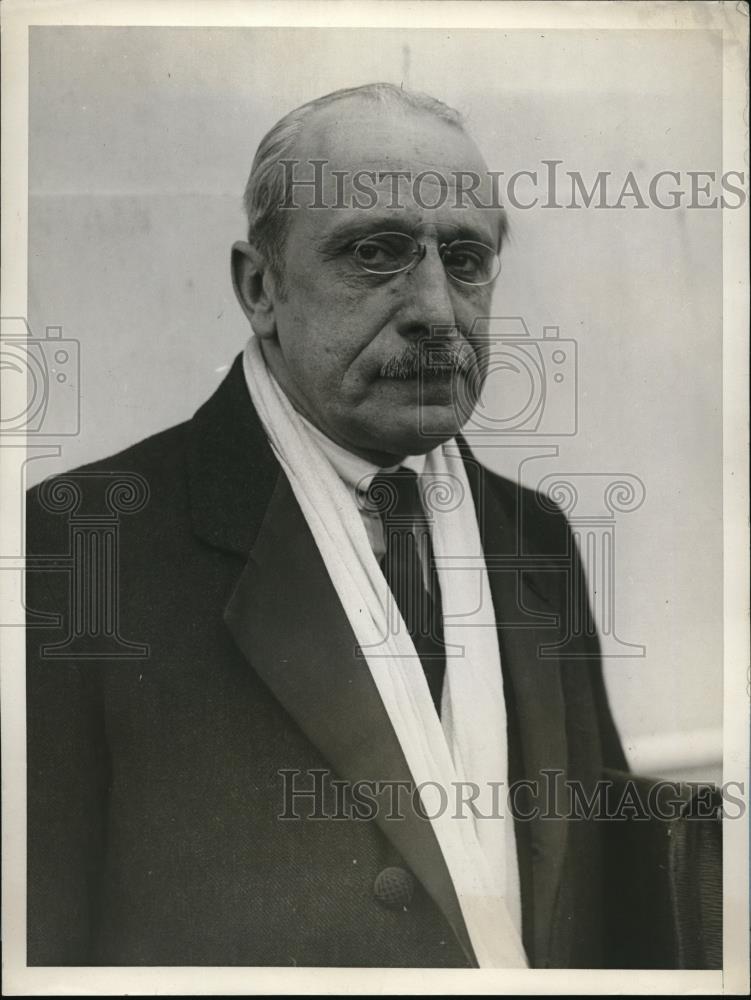 1929 Press Photo Baron de Zuylen de Nyvelt Promoting New York to Ostende Flight - Historic Images