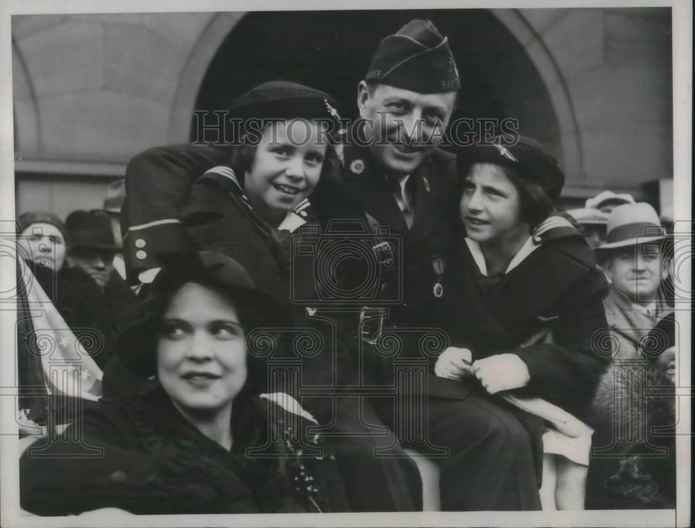 1934 Press Photo Legion Commander Frank Belgrano Jr. Welcomed Home San Francisco - Historic Images