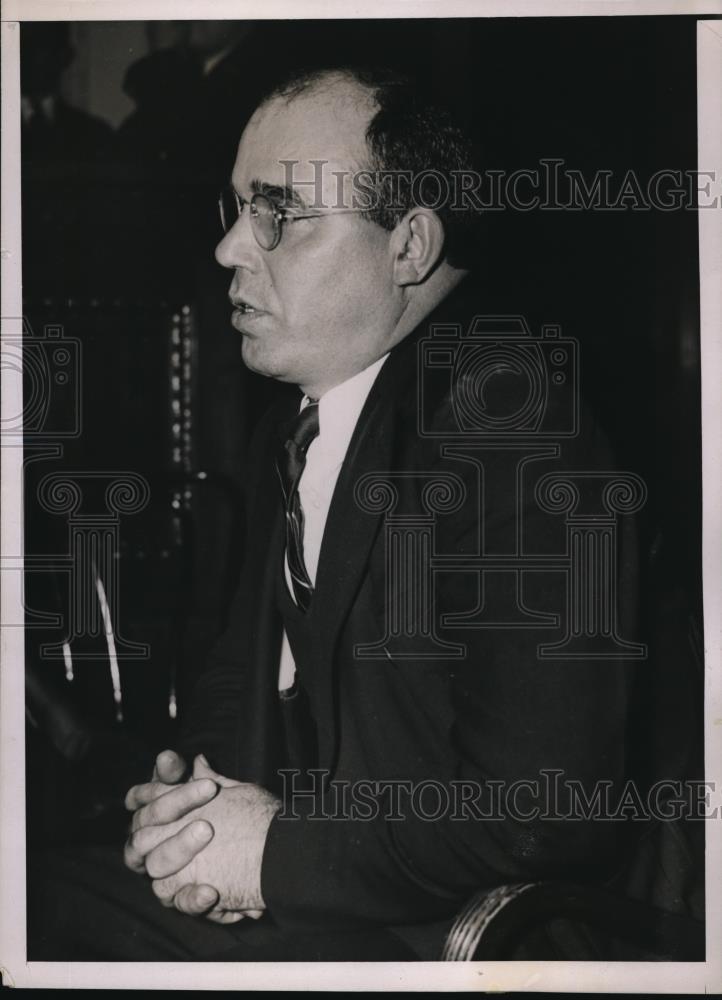 1937 Press Photo United Mine Workers Assistant Milton Hall Testifies In DC - Historic Images