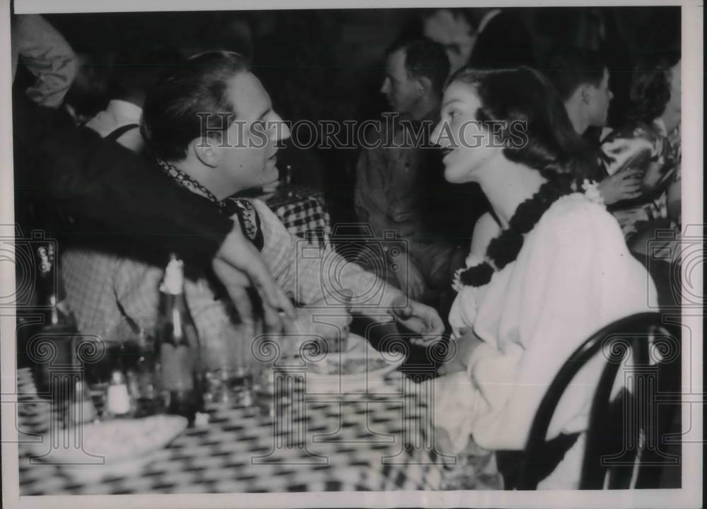 1937 Press Photo Jacques Bay and Miss Josephine Cutting at Barn Dance - Historic Images