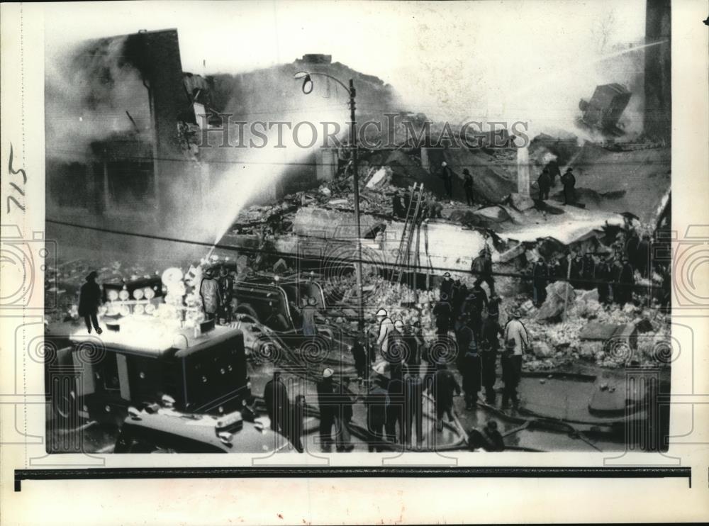 1968 Press Photo Top view of the sausage plant after an explosion. - Historic Images