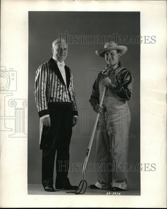 1939 Press Photo JW Thomas & Russell Firestone at Akron's Annual Rubber Ball - Historic Images
