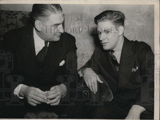 1938 Press Photo Bill De Correvont High school Football Player Northwestern - Historic Images