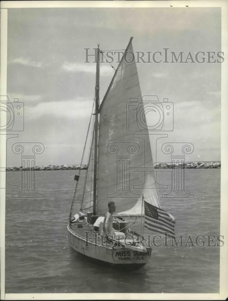 1938 Press Photo Guy Avery to sail from Biscayne Fla to Genoa Italy - Historic Images