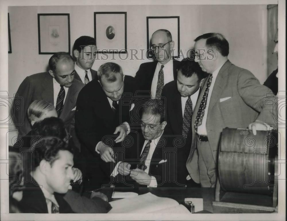 1938 Press Photo Jury John Shalleck Loyud Paul Stryker, Judge Pecora - Historic Images