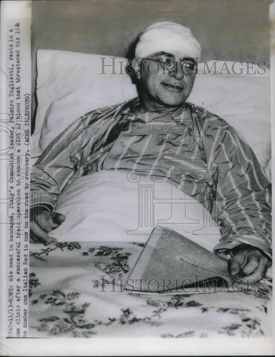 1950 Press Photo Italy's number 1 communist leader is safe from brain clot - Historic Images