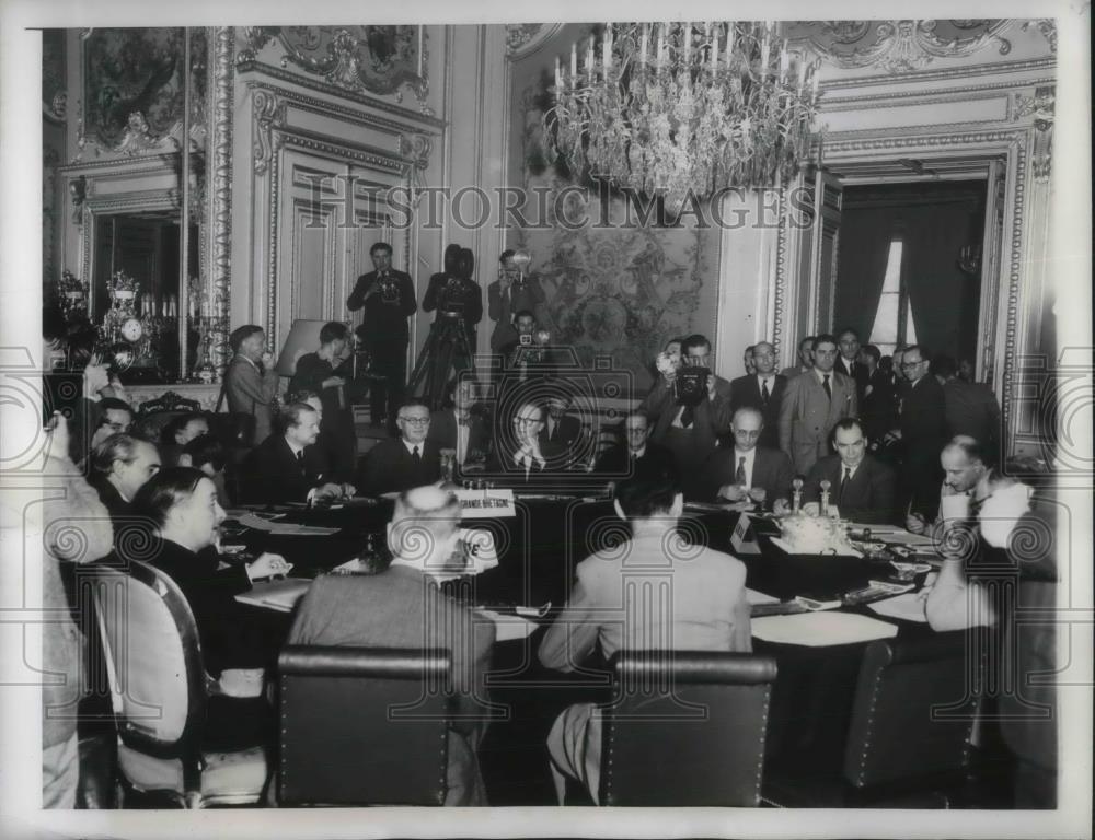 1947 Press Photo Paris, European Reconstruction conference G Bidault - Historic Images