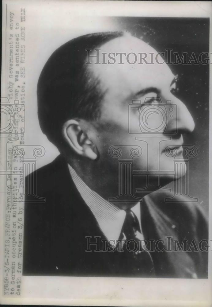 Press Photo Fernand De Burninon, the Vich Governments envoy to Germany. - Historic Images