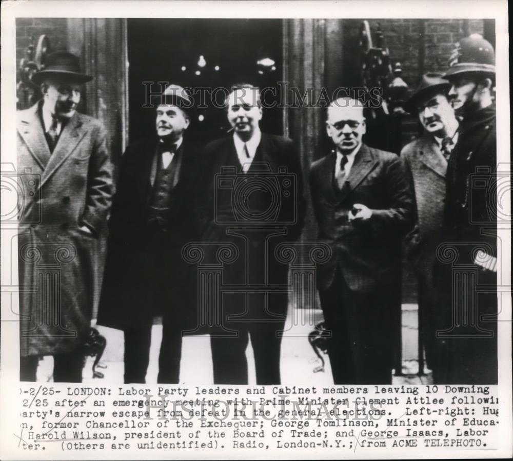 1950 Press Photo London Labor Party Leaders meet with Prime Minister Clement - Historic Images