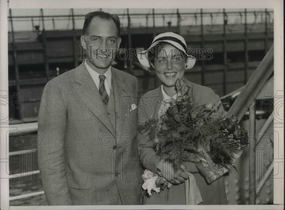 1936 Press Photo Marta Von Strache with Music Prof. Fiance Francis Finlay - Historic Images