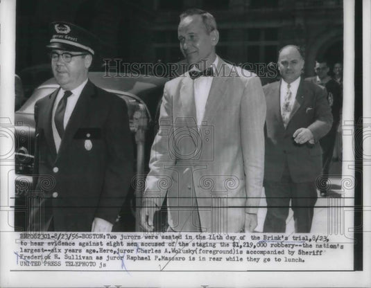 1956 Press Photo 2 jurors during the 14th day of the Brink's trial. - nec45762 - Historic Images