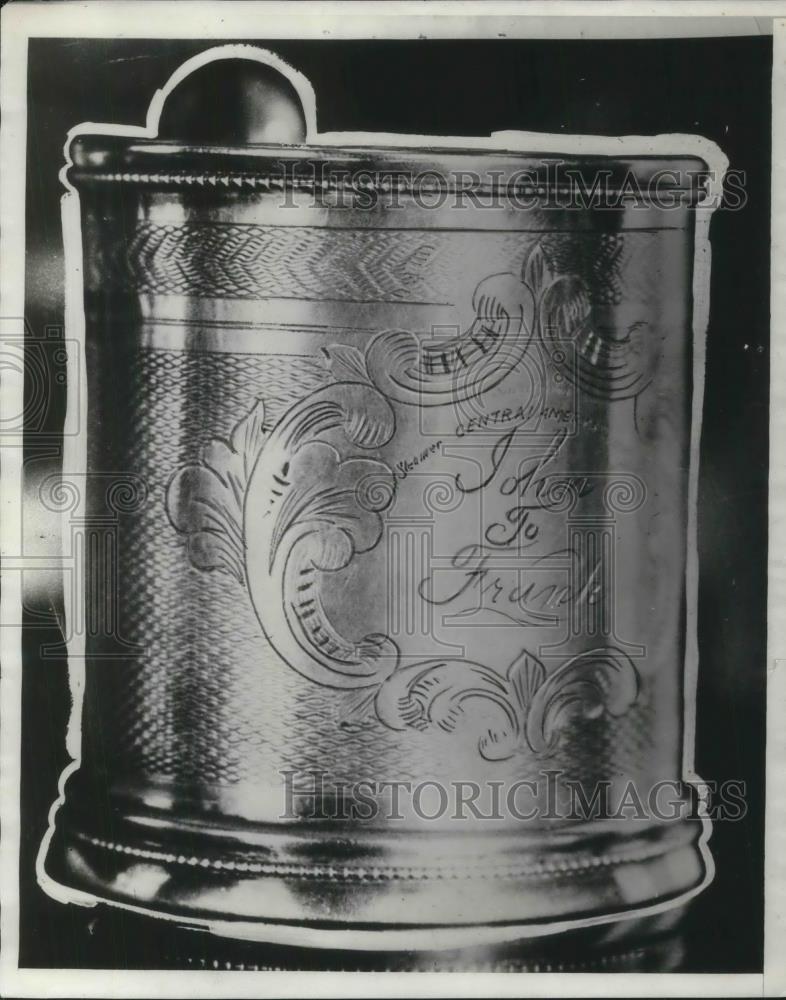 1930 Press Photo A cup with a lot of design in the picture. - nec51075 - Historic Images