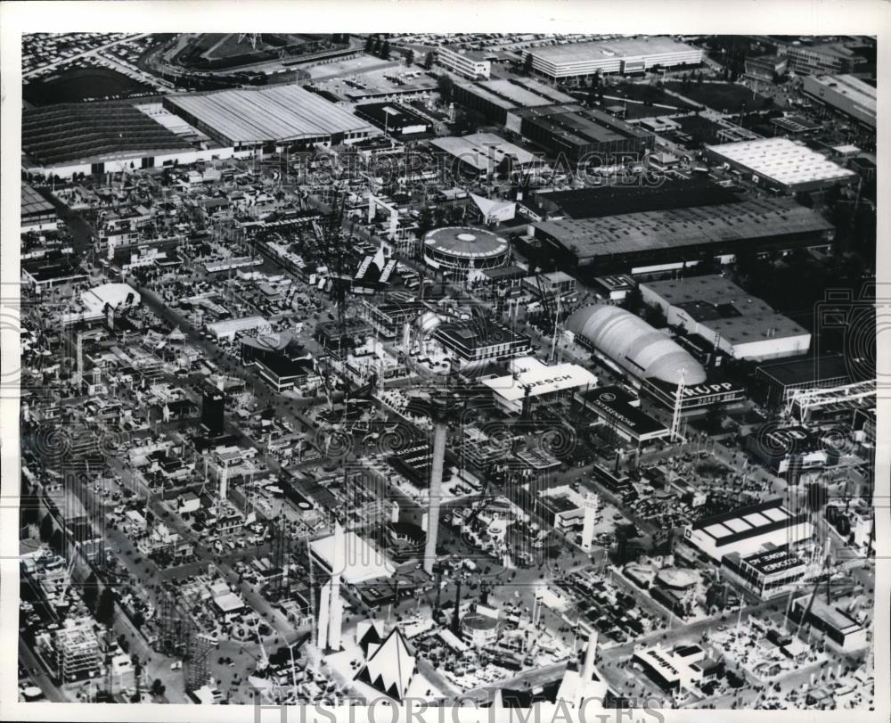 1968 Press Photo Aerial view of Industrial Fair at Hannover, Germany - Historic Images
