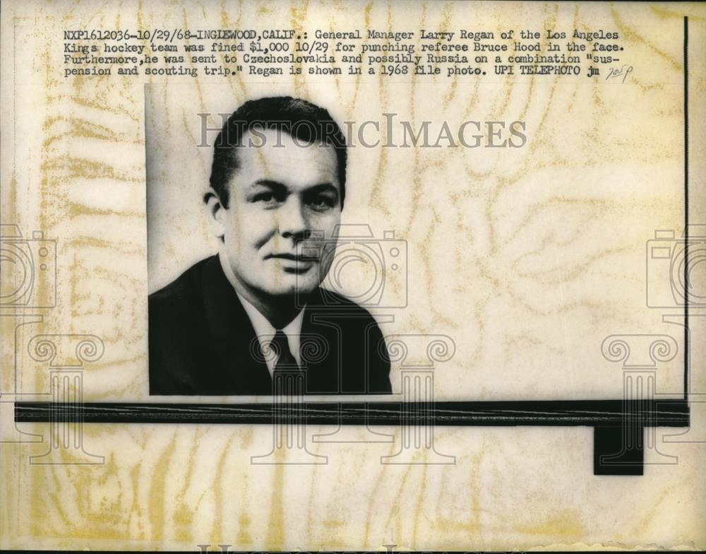 1968 Press Photo Larry Regan was fined $1,000 for punching a referee ...