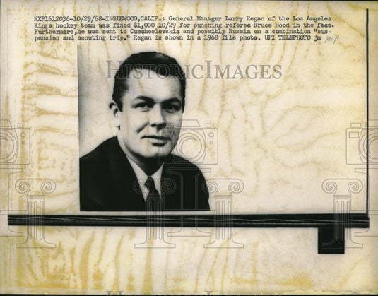 1968 Press Photo Larry Regan was fined $1,000 for punching a referee, Bruce Hood - Historic Images