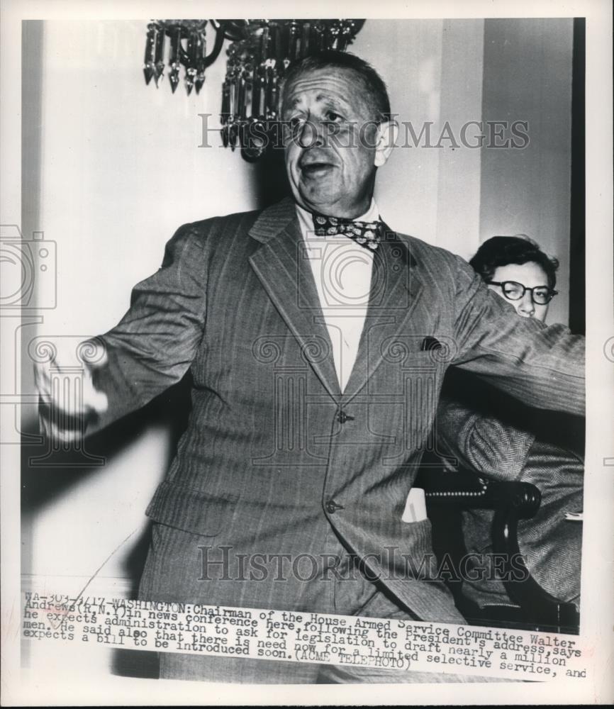 1948 Press Photo Chairman Armed Service Committee House Walter Andrews - Historic Images